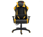 Load image into Gallery viewer, Gaming Chair Swivel Tilt Tension Adjustable PU Leather High Back Chair - Yellow-GCC Home Center