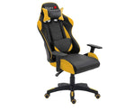 Load image into Gallery viewer, Gaming Chair Swivel Tilt Tension Adjustable PU Leather High Back Chair - Yellow-GCC Home Center