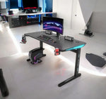 Load image into Gallery viewer, Gaming Desk Embeded Carbon Fiber RGB D-Shaped Black-120cm-GCC Home Center