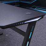 Load image into Gallery viewer, Gaming Desk Embeded Carbon Fiber RGB D-Shaped Black-120cm-GCC Home Center