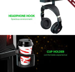 Load image into Gallery viewer, Gaming Desk K-Shaped With RGB Lights - Black 120CM-GCC Home Center