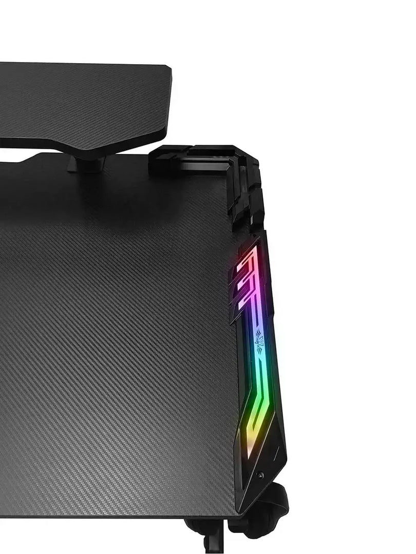 Gaming Desk Table With light, Computer Desk, Cup Holder and Headphone Hook Gamer Workstation Game Table-GCC Home Center