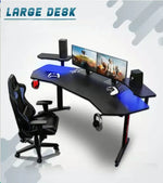 Load image into Gallery viewer, Gaming Desk Table With light, Computer Desk, Cup Holder and Headphone Hook Gamer Workstation Game Table-GCC Home Center