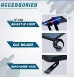 Load image into Gallery viewer, Gaming Desk Table With light, Computer Desk, Cup Holder and Headphone Hook Gamer Workstation Game Table-GCC Home Center
