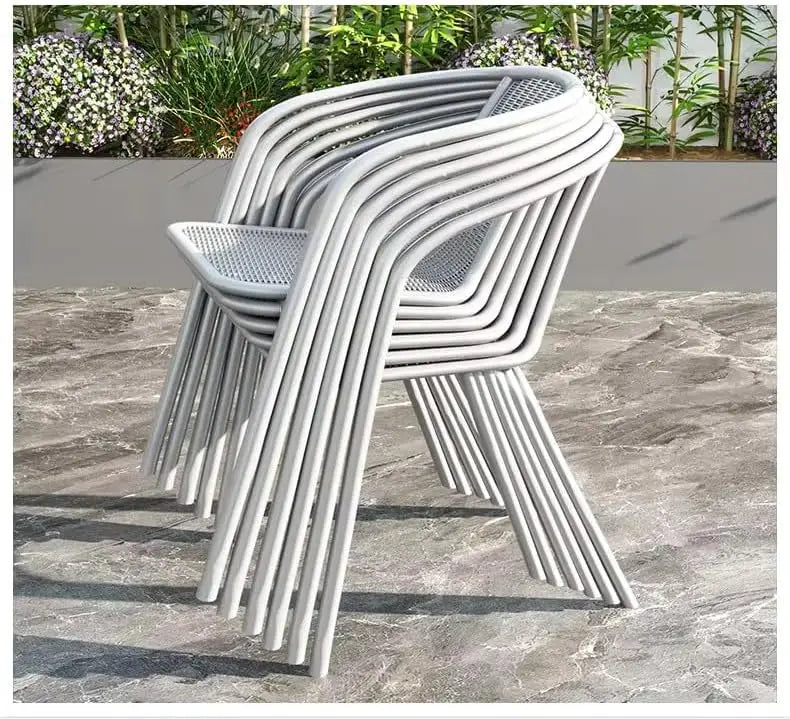 Garden Dining Set 3 Piece (2 Chair and 1 Table) Outdoor Furniture Patio Dining Table and Chair Balcony Dinner Table Dinner Chair Poly Rattan - Grey-GCC Home Center