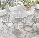 Load image into Gallery viewer, Garden Dining Set 3 Piece (2 Chair and 1 Table) Outdoor Furniture Patio Dining Table and Chair Balcony Dinner Table Dinner Chair Poly Rattan - Grey-GCC Home Center