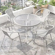 Garden Dining Set 3 Piece (2 Chair and 1 Table) Outdoor Furniture Patio Dining Table and Chair Balcony Dinner Table Dinner Chair Poly Rattan - Grey-GCC Home Center