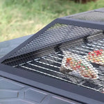 Load image into Gallery viewer, Garden Fire Pit Charcoal BBQ Table Outside Wood Burning Heater Square Stove Black