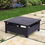 Load image into Gallery viewer, Garden Fire Pit Charcoal BBQ Table Outside Wood Burning Heater Square Stove Black