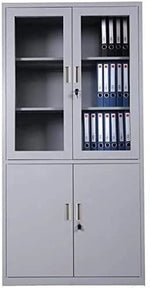 Load image into Gallery viewer, ?????? ?????? ????????? GDF GALAXY DESIGN FURNITURE Heavy Duty Four Door Glass and Steel Built Cabinet Grey Color Size L x D x H 90 x 40 x 180 cm Model GDF FC06.-GCC Home Center