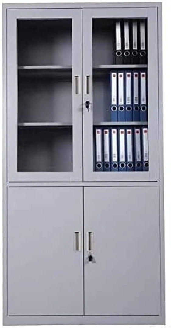 ?????? ?????? ????????? GDF GALAXY DESIGN FURNITURE Heavy Duty Four Door Glass and Steel Built Cabinet Grey Color Size L x D x H 90 x 40 x 180 cm Model GDF FC06.-GCC Home Center