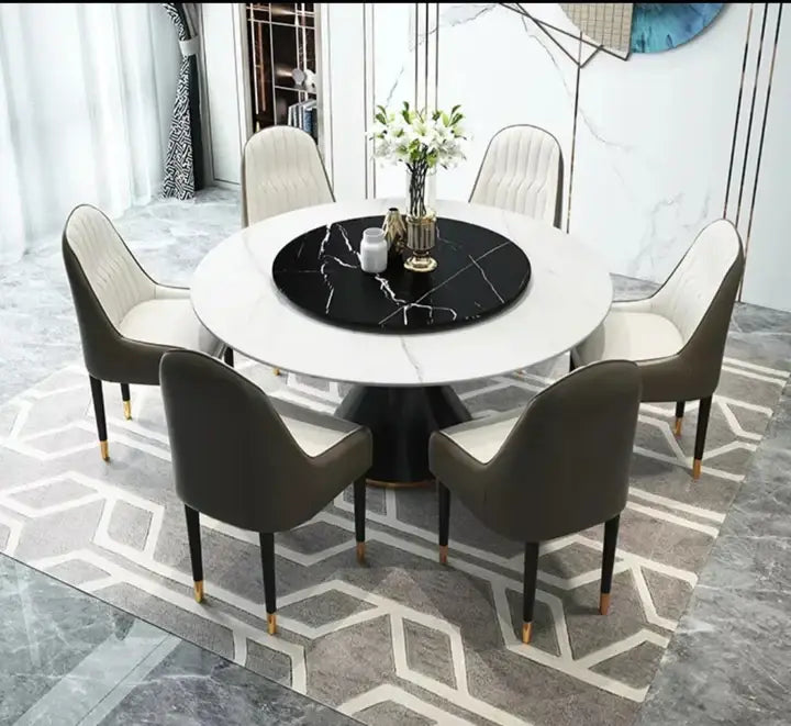 Genoa Round Stone Dining Table-GCC Home Center