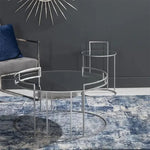 Load image into Gallery viewer, Glass and Chrome Elegant Round Coffee Table