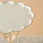 Load image into Gallery viewer, Glass Top Accent Table with Floral Base – 35x35x55 cm