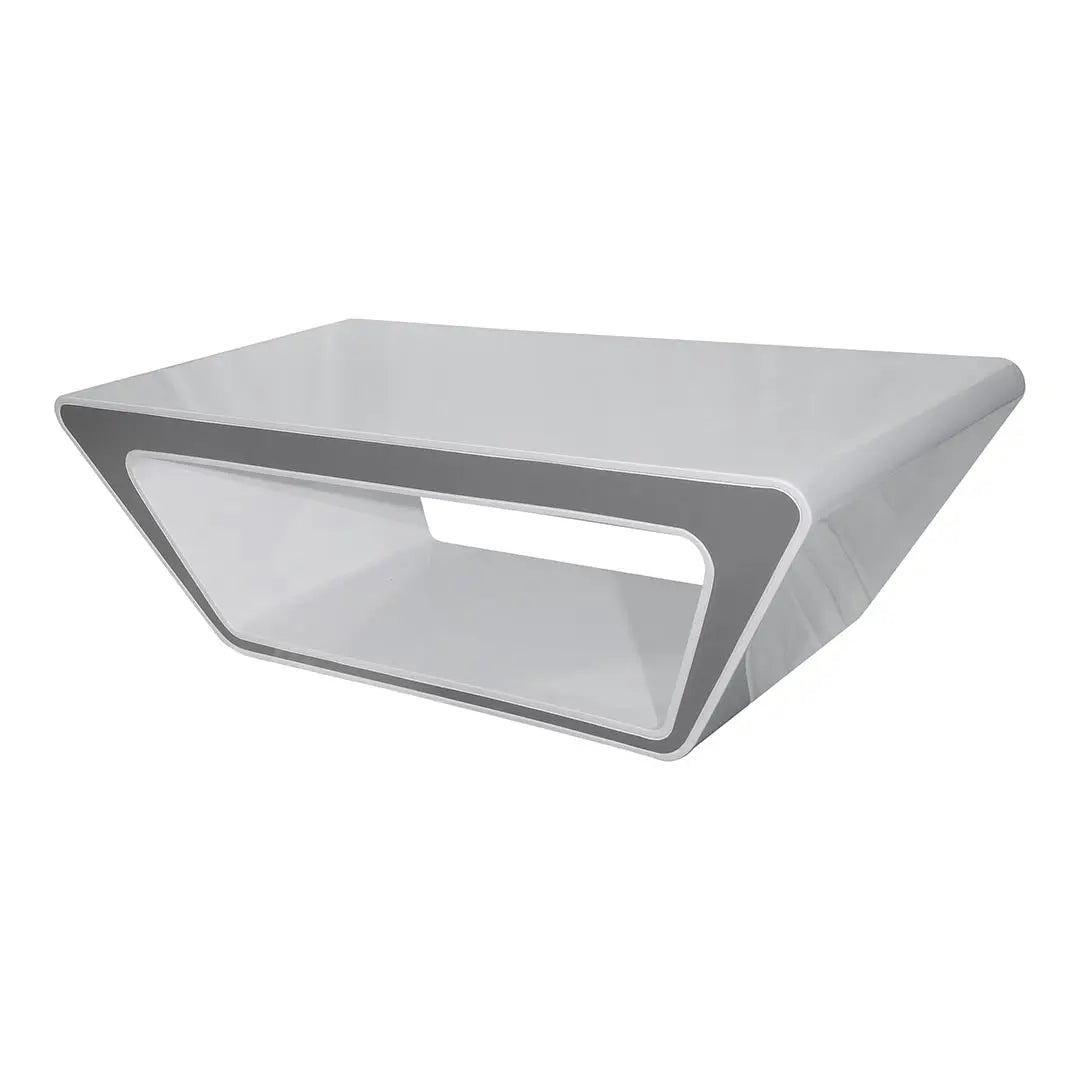 Glossy Coffee Table For Indoor And Outdoor Settings - White-GCC Home Center