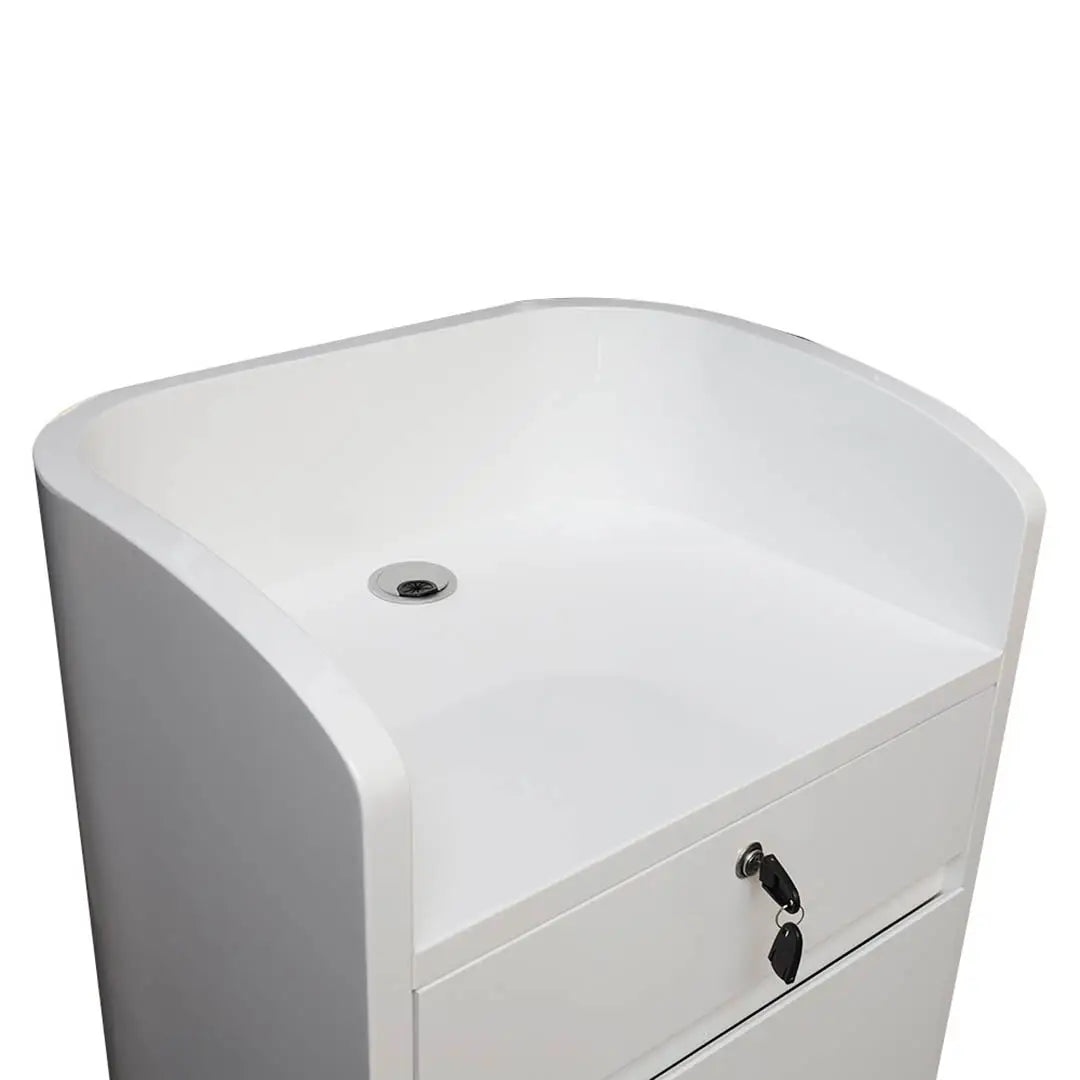 Glossy Podium Stand With Drawer And Cabinet For Storage-GCC Home Center