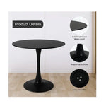 Load image into Gallery viewer, Glossy Round HDF Table with Powder-Coated Metal Legs
