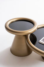 Load image into Gallery viewer, Gold Black Coffee Table Set – Modern Elegance in Three Sizes