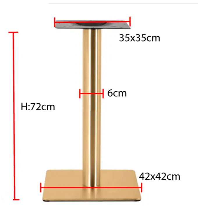 Gold Plated Square Table Base for a Luxurious & Modern Look