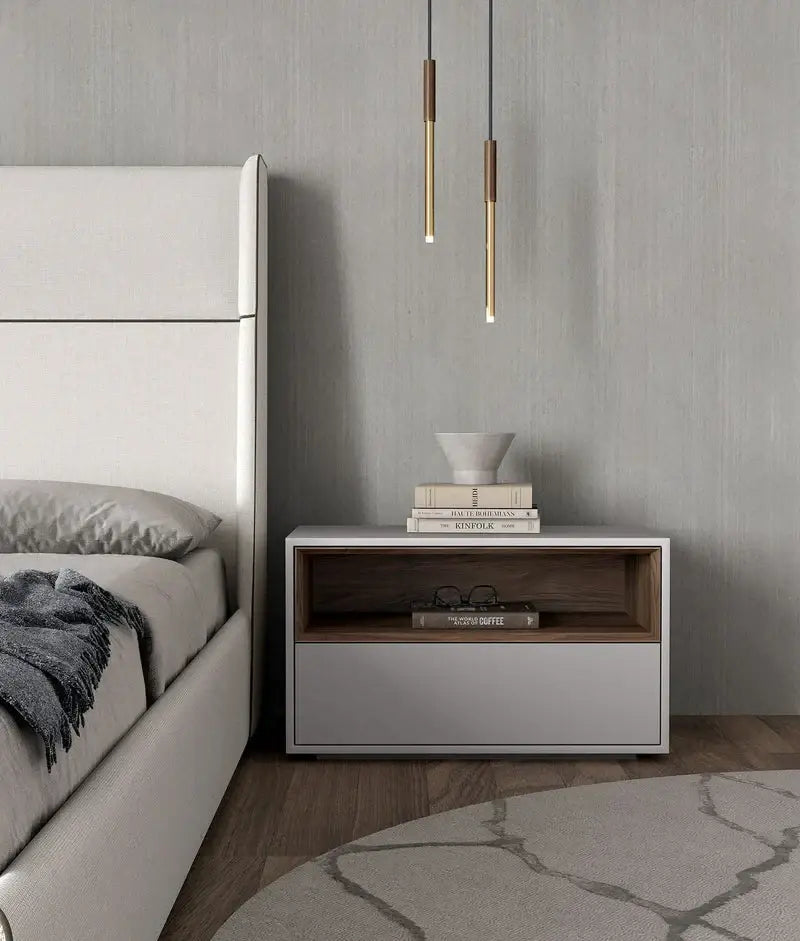 Gray Nightstand Bedside Table-GCC Home Center