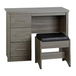 Load image into Gallery viewer, Grey 3 Drawers Dressing Table with Stool-GCC Home Center