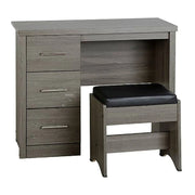 Grey 3 Drawers Dressing Table with Stool-GCC Home Center