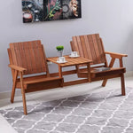 Load image into Gallery viewer, Handcrafted Outdoor 2-Seater Set – Solid Wood with Lacquered Finish