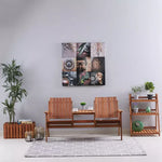 Load image into Gallery viewer, Handcrafted Outdoor 2-Seater Set – Solid Wood with Lacquered Finish