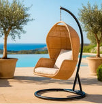 Load image into Gallery viewer, Hanging Egg Swing With Stand And Cushion For Garden, Balcony, And Bedroom