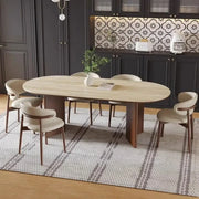 Harmony 6 Seater Dining Table Set with Limestone Top