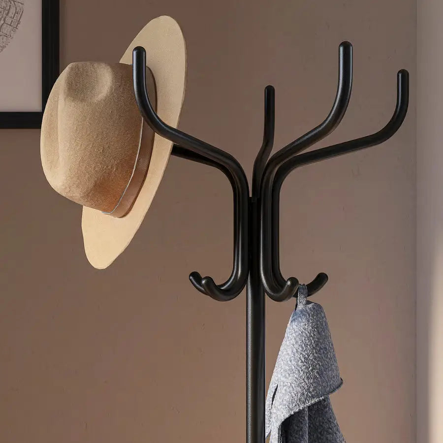 Hat and coat stand, black, 181 cm