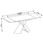 Load image into Gallery viewer, Hayden White Ceramic 4-8 Seater Extending Dining Table with Black Cross Base-GCC Home Center