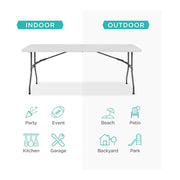 Heavy-Duty 6ft Folding Table with Sturdy Metal Frame & Portable Design - Perfect for Indoor/Outdoor Events-GCC Home Center