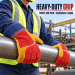 Load image into Gallery viewer, Heavy Duty Split Leather Work Gloves – Double Gun Palm, Reinforced Thumb, Mixed Colours, 120 Pairs Carton