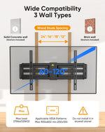 Load image into Gallery viewer, Heavy Duty XXL Full Motion TV Wall Mount for 55-120 inch Extra Large TVs 98" 100",Holds 275 lbs, Max VESA 900x600, 42.9" Extension Long Arm TV Mount Swivel,Tilt,Preassembled,16-24” Studs