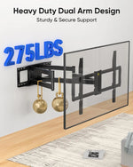 Load image into Gallery viewer, Heavy Duty XXL Full Motion TV Wall Mount for 55-120 inch Extra Large TVs 98" 100",Holds 275 lbs, Max VESA 900x600, 42.9" Extension Long Arm TV Mount Swivel,Tilt,Preassembled,16-24” Studs