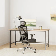 High Back Ergonomic Mesh Chair with 3D Armrests and Lumbar Support, Adjustable Height, with Caster Wheel (Black)-GCC Home Center