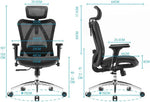 Load image into Gallery viewer, High Back Ergonomic Mesh Chair with 3D Armrests and Lumbar Support, Adjustable Height, with Caster Wheel (Black)-GCC Home Center