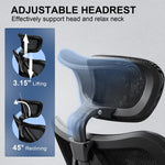 Load image into Gallery viewer, High Back Ergonomic Mesh Chair with 3D Armrests and Lumbar Support, Adjustable Height, with Caster Wheel (Black)-GCC Home Center