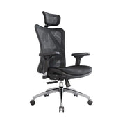 High Back Ergonomic Mesh Chair with 3D Armrests and Lumbar Support, Adjustable Height, with Caster Wheel (Black)-GCC Home Center