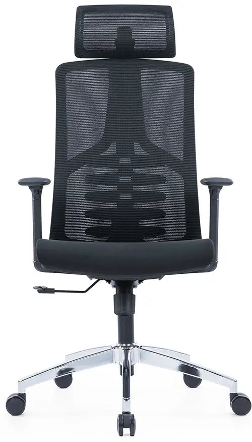 High Back Ergonomic Swivel Office Chair – Mesh Design with Adjustable Headrest & Lumbar Support