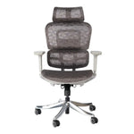 Load image into Gallery viewer, High back medicate design ergonomic office chair in gray mesh with silver metallic base and armrests for comfort and support