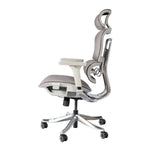 Load image into Gallery viewer, High back medicate design office chair with silver metallic frame gray mesh upholstery and adjustable armrests