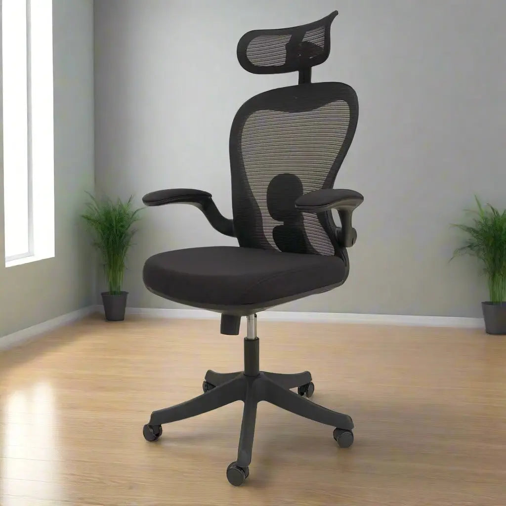 High Back Office Chair With Height Adjustable And Arm Rest-GCC Home Center