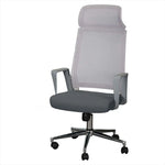 Load image into Gallery viewer, High Back Office Chair With Height Adjustable And Swivel Wheels - Grey-GCC Home Center