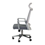Load image into Gallery viewer, High Back Office Chair With Height Adjustable And Swivel Wheels - Grey-GCC Home Center