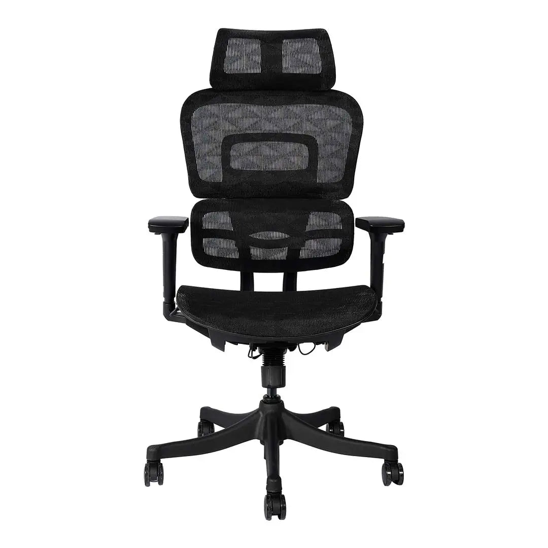 High Back Office Chair With Height Adjustable, Lumbar Support And 5 Swivel Wheels-GCC Home Center