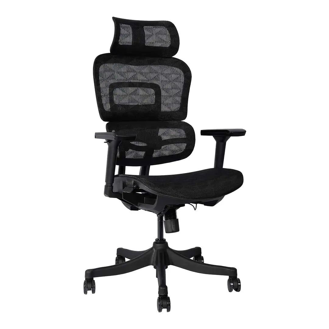 High Back Office Chair With Height Adjustable, Lumbar Support And 5 Swivel Wheels-GCC Home Center