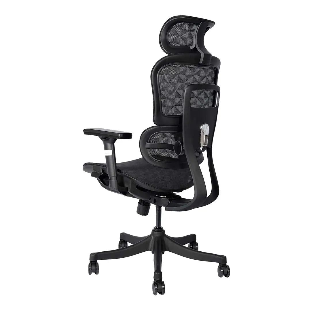 High Back Office Chair With Height Adjustable, Lumbar Support And 5 Swivel Wheels-GCC Home Center
