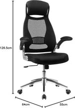 Load image into Gallery viewer, High Back Office Mesh Chair Swivel Adjustable Chair Mesh Backrest with Headrest and Flip Up Armrests Chair Black for Home, Office, Study Room-GCC Home Center